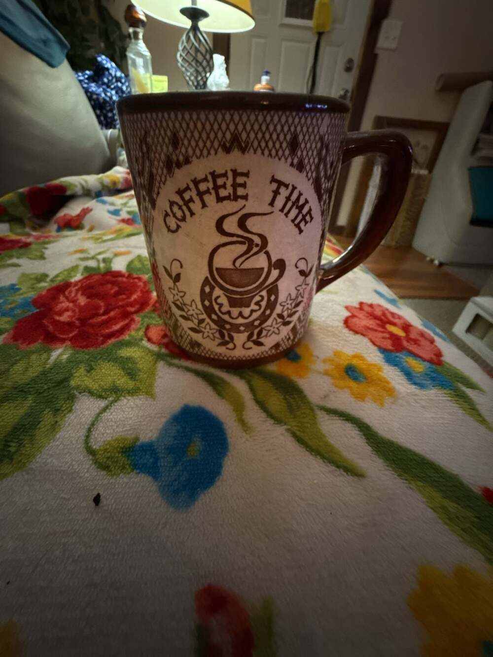Vintage Tilso Japan Coffee Time Back to Work Brown Ceramic Mug
